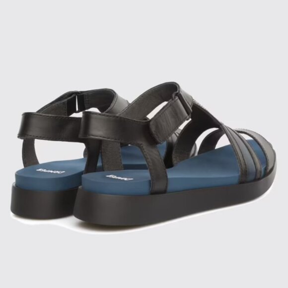 CAMPER Miri T-Strap Sandals 35 5 Low Platform Black Leather 22558 Lightweight - Picture 2 of 13